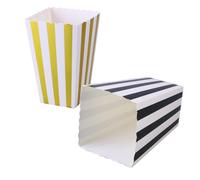 GALPADA Boîtes à Popcorn Résistance la Compression et Accès Facile en Papier à Rayures Classiques Lot de 24 Pièces pour Anniversaire et Mariage
