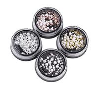 GALPADA Boîtes de Perles pour Nail Art Perles Imitation Décorations Ongles Acier Inoxydable et Filles DIY