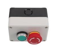 GALPADA Boîtier de Commande Électrique Bouton Rotatif Start et Stop en Plastique, Double Contrôle, Boîtier Étanche 2 Trous pour Arrêt D'urgence Industriel