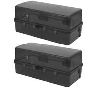 GALPADA Boîtier de Prise Extérieur Étanche en Plastique Noir, Boîte de Jonction Multifonctionnelle pour Protéger Prises et Rallonges Électriques Pluie, Pack de 2 Pièces