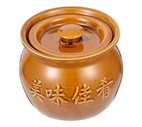 GALPADA Bol à Soupe Céramique pour Ragoût Ustensile de Cuisine Pratique pour Soupe et Mijotés Couleur Marron Papier