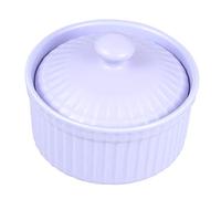 GALPADA Bol Céramique pour Dessert avec Couvercle Chaleur Petit Ramequin Polyvalent pour Pudding Soupe Flan et Cuisson Au Four pour Cuisine Maison et Pâtisserie Professionnelle