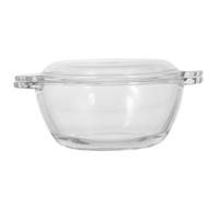 GALPADA Bol Vapeur 275ml avec Couvercle en Verre pour Œufs | Transparent, Deux Poignées, Structure à Couvercle Hermétique, Usage Four Cuisine, pour Cuisinière Électrique