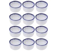 GALPADA Bols d'eau en Céramique Bleu Lot de 12 pour Reptiles et Arachnides Gamelle Compacte et Polyvalente pour Alimentation et Terrarium