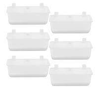 GALPADA Bols Suspendus Mangeoire Pratique 6 en Plastique Blanc Lot de 6 Pièces pour Animaux de Compagnie pour Chat et Chien Adapté pour Cage et Chenil