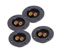 GALPADA Borne de Câble Haut-Parleur 2 Voies en Cuivre Rond 4 Pièces Connecteur à Vis pour Boîtier D’Enceinte Accessoire Audio Domestique Compatible Installation Facile