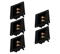 GALPADA Bornier Enceinte 2 Voies en Alliage Cuivre Pur Noir, 5 Pièces, Conductivité et Installation Facile pour Audio Professionnel et Car Audio