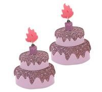 GALPADA Boucles D'oreilles En Acrylique En Forme De Gâteau - Paire Unique - Style Punk D'anniversaire Original Bijoux De Déclaration Tendance Légères Et Colorées