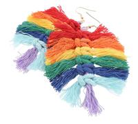 GALPADA Boucles D'oreilles Pendantes pour Femmes Colorées Style Bohème en Alliage et Fil de Coton, Décoratives et Exprimant un Sentiment, Vie Quotidienne Banquets