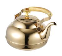 GALPADA Bouilloire Tout Inox 1,5 L avec Infuseur Intégré et Poignée en Bois Ergonomique, Design Élégant Cuisine et Cafés, Facile à Nettoyer