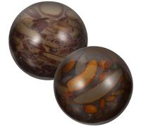 GALPADA Boules de Massage en Pierre 25mm Portables 2 Pièces pour Exercer les Mains et Promouvoir le Mouvement Musculaire à Domicile