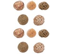 GALPADA Boules Décoratives Faites Main Lot de 10 en Tressée sans Éclats, Corde de Coton Naturel Élégante Table pour Décoration Intérieure