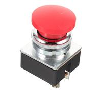 GALPADA Bouton Poussoir Plat Tête Champignon Auto-réarmement Interrupteur Momentané Rouge pour Équipements Électriques et Mécaniques
