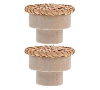 GALPADA Boutons de Meuble en Bois Naturel Lot de 2, Poignées Rondes Tressées pour Commode et Tiroirs, Design Champignon, Adaptées pour Décoration Intérieure et Meubles Cuisine