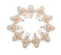 GALPADA Boutons Décoratifs Vintage à Nœud Chinois En Métal Doré Clair, Fermoirs Traditionnels Pour Vêtements Hanfu Et Cheongsam, Pour Tenue Cérémonie Élégante, Lot De 10 Pièces