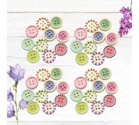 GALPADA Boutons en Bois Faits Main Lot de 100 Colorés pour Créations Couture Accessoires Vêtements Garçons et Filles Multicolores Motifs Divers Loisirs Créatifs