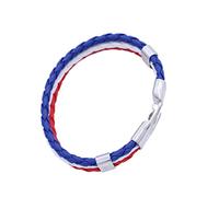 GALPADA Bracelet De Football En Corde Tressée Drapeau National Bracelet En Alliage De Cuir Pour Hommes Et Femmes France