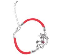 GALPADA Bracelet du Nouvel An Dragon Zodiaque en Corde Rouge Tressée Pierres Roses Femmes Chance Anniversaire Taille Unique