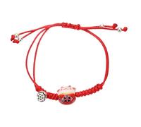GALPADA Bracelet en Cordon Rouge Tressé Breloque Chat Ajustable pour Fête D'anniversaire, Alliage et Corde en Coton, Design Unique et Chic pour Amis Masculins et Féminins
