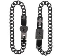 GALPADA Bracelet Jonc en Acier Inoxydable Noir pour Couple Paire de Bracelets Créatifs Inaltérables Accessoire Résistant du Quotidien Présent Anniversaire pour Amoureux