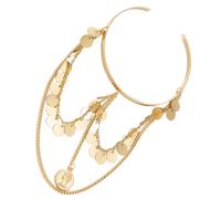 GALPADA Bracelet Manchette pour Femme en Métal Doré Taille 1250 Style Chaîne Ethnique Paillettes et Franges Bijoux de Bras Punk Décoratifs pour Usage Quotidien et Occasions Spéciales