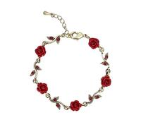 GALPADA Bracelet Rose Fleur Bracelet Chaîne Réglable Breloque Fleur de Rose Présent Saint Valentin Chaîne Poignet Ajustable Symbolise L'Amour