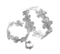 GALPADA Bracelets à Fleurs Géométriques Bijoux Manchettes Élégants Bracelets Et Bagues Artisanaux Pour Accessoiriser