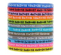 GALPADA Bracelets en Silicone Colorés pour Garçon et Filles - Lot de 12 Bracelets Élastiques Tables de Multiplication - Accessoires Éducatifs Pratiques et Décoratifs pour École