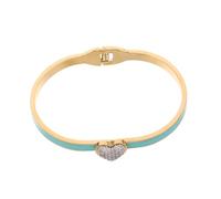 GALPADA Bracelets Joncs Forme de Cœur pour Femmes Bracelet Métal Délicat avec Fermoir à Charnière Bijoux Cœur pour Occasions Spéciales