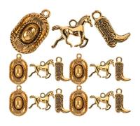 GALPADA Breloques Occidentales 30 Pièces pour Bijoux Homme Mixte Doré Chapeaux Bottes Chevaux Mini Pendentifs Fête Cowboy Artisanat