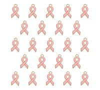 GALPADA Breloques Ruban Rose en Alliage pour Fabrication de Bijoux, Pendentifs Sensibilisation Cancer du Sein, 120 Pièces, Accessoires Créatifs DIY pour Bracelets et Colliers