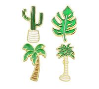 GALPADA Broche en Alliage de Cocotier et Cactus, Épingle à Poitrine pour Femme, Accessoire Solide en Alliage de Zinc, pour Châles et Robes, Présent Anniversaire ou Noël