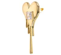 GALPADA Broche en Métal Forme Cœur Doré Épingle pour Vêtements et Châles Accessoire Saint-Valentin Élégant Ornement Romantique Présent Fête ou Mariage Pin’S Fantaisie