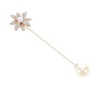 GALPADA Broche Épingle Perle Simulée en Alliage avec Cristaux Scintillants Femme Accessoire Polyvalent Mariage Soirée Or