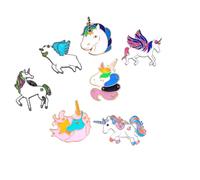 GALPADA Broche Licorne en Alliage 7pcs, Accessoires de Costume pour Femme, Épingle Mode Colorée Fêtes Nouvel An Plusieurs styles