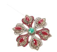 GALPADA Broche Vintage Baroque Fleur en Alliage Rouge pour Femmes et Filles