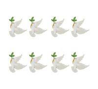 GALPADA Broches Oiseau la Paix Légères et Faciles à Porter 8pcs en Alliage de Zinc Blanc et Célébrations Internationales Décoration Élégante pour Vêtements, Paquet