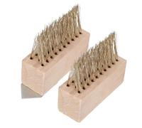 GALPADA Brosse de Désherbage en Fil d'acier pour Jardin Lot de 2 Brosses à Long Manche Outil de Nettoyage Pratique pour Enlever Mousse et Mauvaises Plantes Accessoire de Jardin en