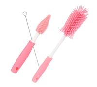 GALPADA Brosse de Nettoyage pour Biberons et Pailles en Silicone Rose, Set, Pratique pour Séchage et Rangement, Gain de Place pour Fête de Pendaison de Crémaillère