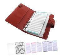 GALPADA Budget Notebook Set Portable With PVC Pockets And Budget Stickers Soft Imitation Leather Organizer For Savings And Expense Tracking Practical Binder For Home