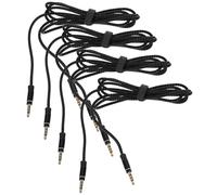 GALPADA Câble Audio Auxiliaire 3,5 Mm Nylon Tressé 1,5 M 4 Pièces Connecteurs Mâles pour Appareils Prise Jack Audio Noir, Qualité Sonore Améliorée