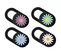 GALPADA Cache Caméra pour Ordinateur Portable Motif Marguerite Coloré 4 Pièces en Abs Ultra Fin Protection Vie Privée la Saleté et Espionnage
