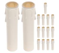 GALPADA Cache-douille de Lustre en Plastique Blanc 15pcs, Grands Couvercles de Bougies Élégants et Minimalistes, Facile à Installer pour Divers Hôtels et Décorations