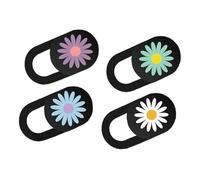 GALPADA Cache-Webcam pour Ordinateur Portable en Abs, 4 Pièces Motif Pétales de Tournesol Coloré, Ultra-Mince et Protège la Caméra Avant la Saleté