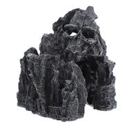 GALPADA Cachette pour Reptiles en Résine Noire Design Grotte Spécial, Décoration Simple pour Terrarium Serpent Apportant Une Sensation Naturelle et Réduisant la Lumière