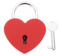 GALPADA Cadenas à Clé en Alliage de Zinc Antirouille, Mini Cadenas de Cœur 57x44x8 Mm, Serrure Résistante pour Valise, Armoire et Bagages, Verrouillage Sécurisé et Léger pour Usage