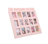 GALPADA Cadre Photo Scolaire pour Garçon et Filles Format 25X28 CM Couleur Rose Cadre d'Affichage Photo pour Souvenirs de Croissance et Années Scolaires