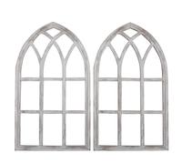 GALPADA Cadres de fenêtres décoratifs Vintage en Bois arqué, 2 pièces, Style cathédrale Rustique, décoration Murale intérieure pour Photographie et Salon
