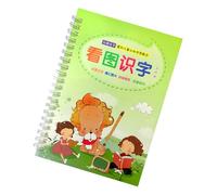 GALPADA Cahier Écriture à Rainures pour Garçon Fille et Préscolaires Outil Entraînement Calligraphie Anglaise et Chinoise Apprentissage Ludique par Dessin Vert