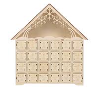 GALPADA Calendrier de L'Avent 2025 en Bois avec Lumière LED 24 Tiroirs pour Compte à Rebours de Noël Décoration de Table Festive Réutilisable Calendrier Lumineux pour Salon et Cheminée